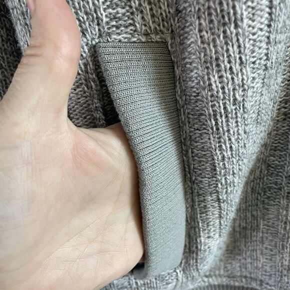 Billabong Jacket Womens Large Gray Sherpa Lined Hooded Button Up Knit Sweater - Picture 3 of 12